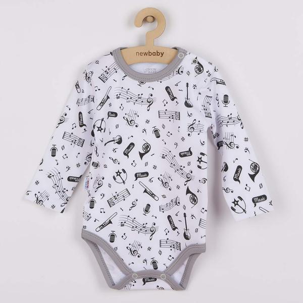 Dětské bavlněné body s dlouhým rukávem New Baby Music 80 (9-12m)