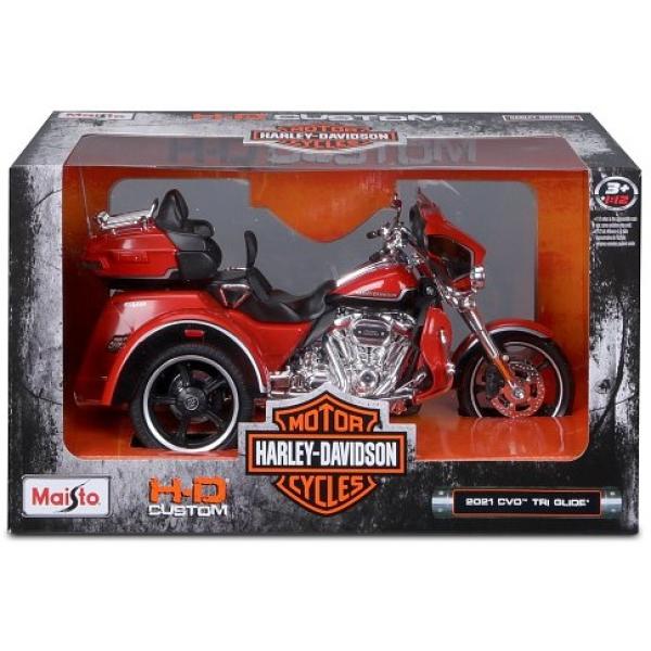 Maisto – H-D Trikes – 2021 CVO Tri Glide, kovově oranžová, 1:12