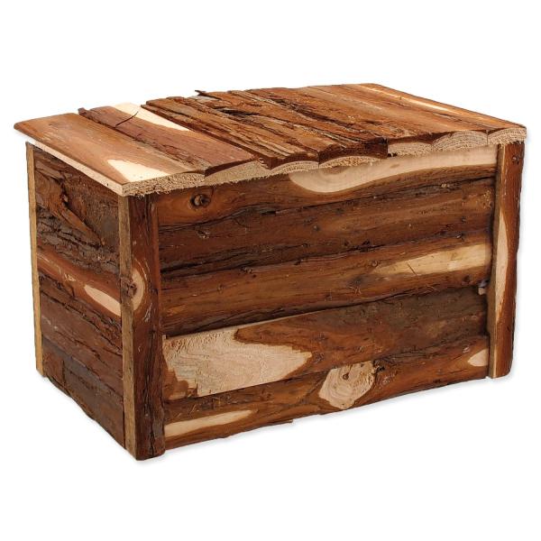 Domeček Small Animals dřevěný s kůrou 28x18x16cm