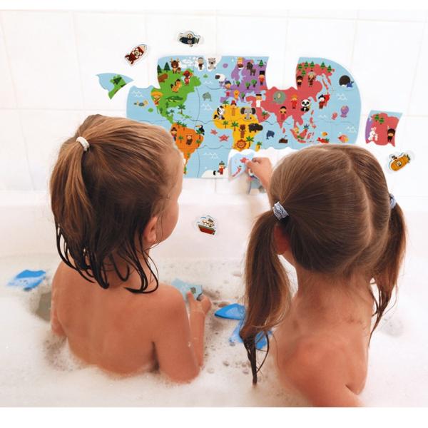 Janod Hračka do vody puzzle Mapa světa 28 ks (obrázek 4)