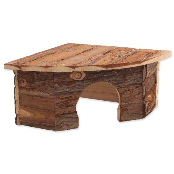 Domeček Small Animals Rohový dřevěný s kůrou 30x30x16cm (obrázek 4)