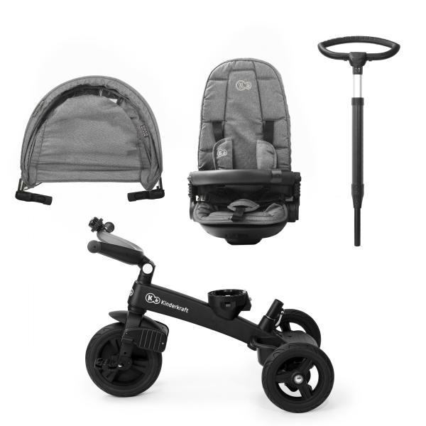 KINDERKRAFT Tříkolka Easytwist Platinum Grey 2020 (obrázek 4)