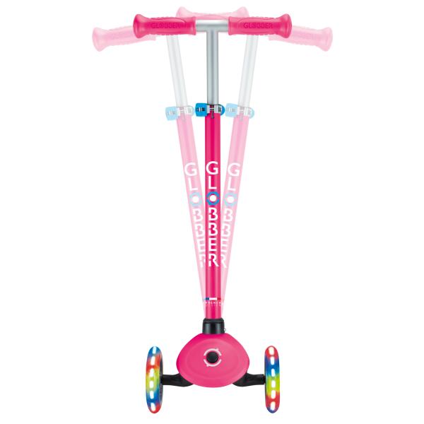 Globber dětská tříkolová koloběžka - Primo Lights V2 - Svítící Kolečka - Fuchsia (obrázek 6)