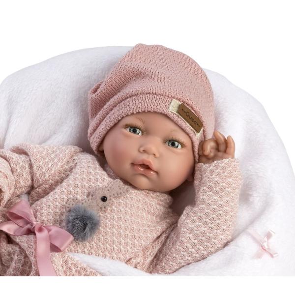 Guca 10220 BLANCA – realistická panenka miminko se zvuky a měkkým látkovým tělem – 38 cm