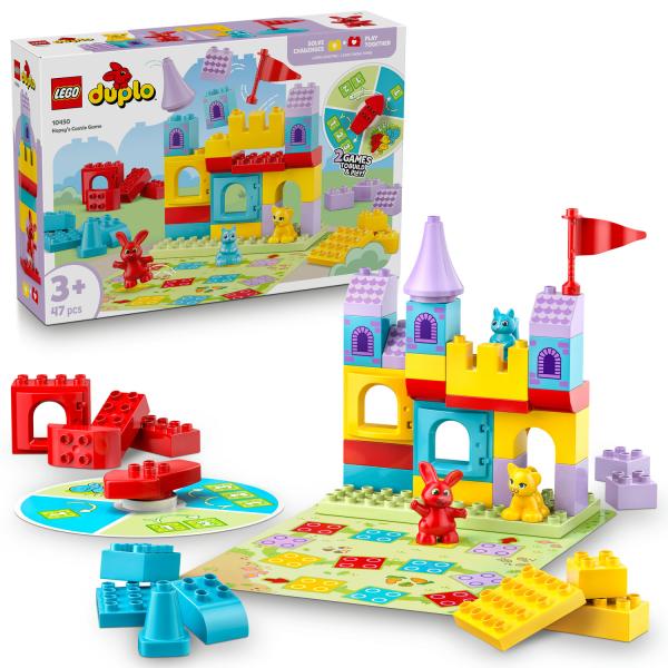 Lego Duplo Gioco Al Castello Con Salterello - Giochi Educativi Per La Motricità Fine Con 3 Animali Giocattolo, Castello E Gioco Da Tavolo Con Freccia Girevole - Regalo Per Bambini Da 3 Anni - 10450-image