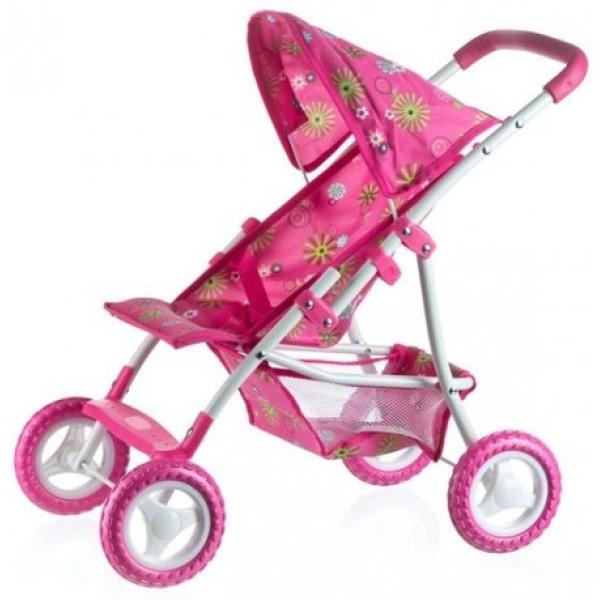 Kočík pre bábiky športové so strieškou kov/plast