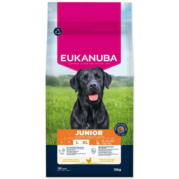 Krmivo EUKANUBA Junior Large bohaté na čerstvé kuře 15 kg