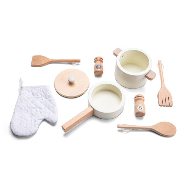 New Classic Toys Dřevěná kuchyňka - bílá/ratanová (obrázek 6)