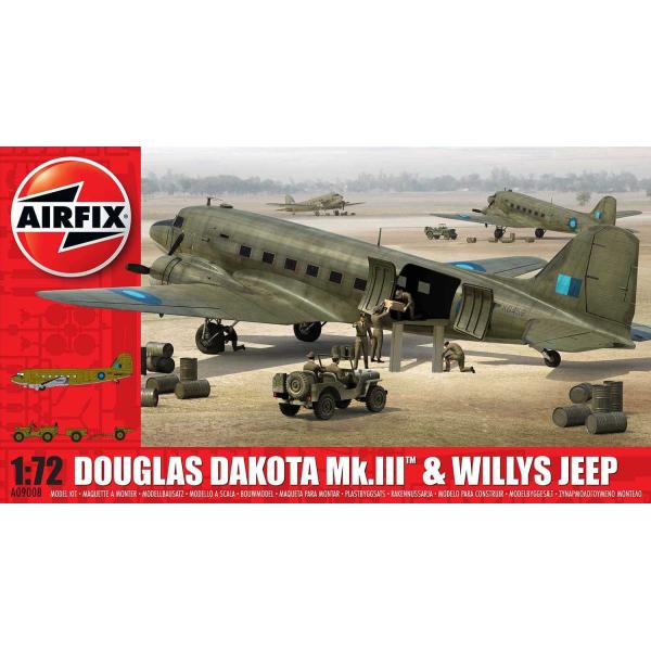 Classic Kit letadlo A09008 - Douglas Dakota MkIII with Willys Jeep (1:72)