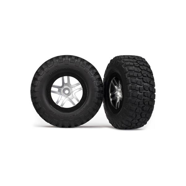 Traxxas kolo 2.2/3.0", disk SCT Split-Spoke saténový-černý, pneu KM2 (2)