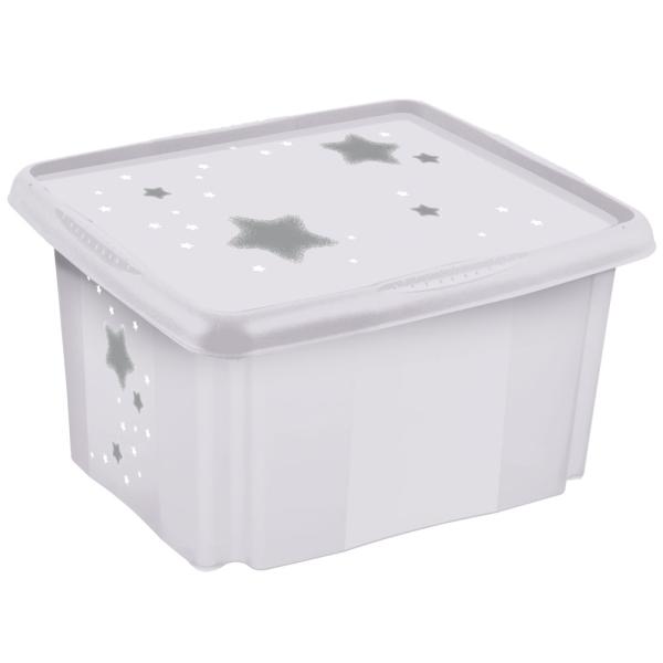Úložný box s vekom veľký "Stars", Biela II