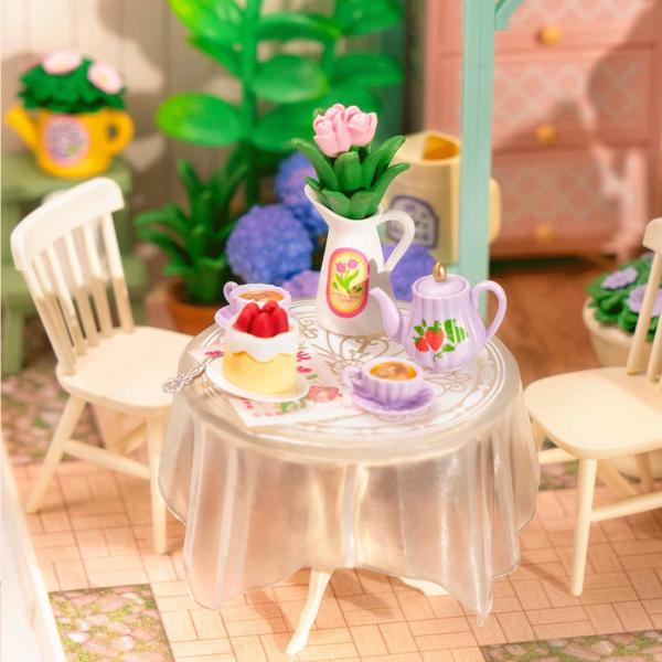 RoboTime Miniatura domečku Posezení s čajem v kvetoucí zahradě (obrázek 6)