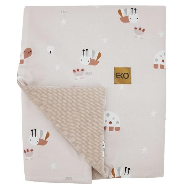 EKO Deka bavlněná s podšívkou VELVET Bees Beige 100x80 cm (obrázek 4)