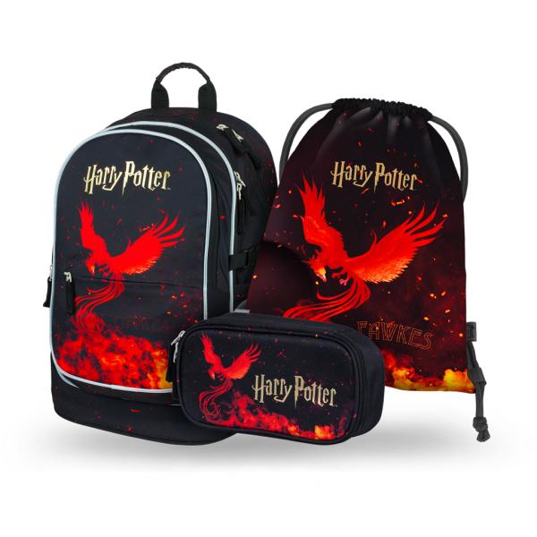 Baagl Zaino Per La Scuola, Set Da 3 Pezzi, Borsa Per La Scuola Elementare, Scuole Elementari Con Cintura Toracica, Zaino Ergonomico Per La Scuola, Phoenix Di Harry Potter, 15 Pollici, Set Per La-image