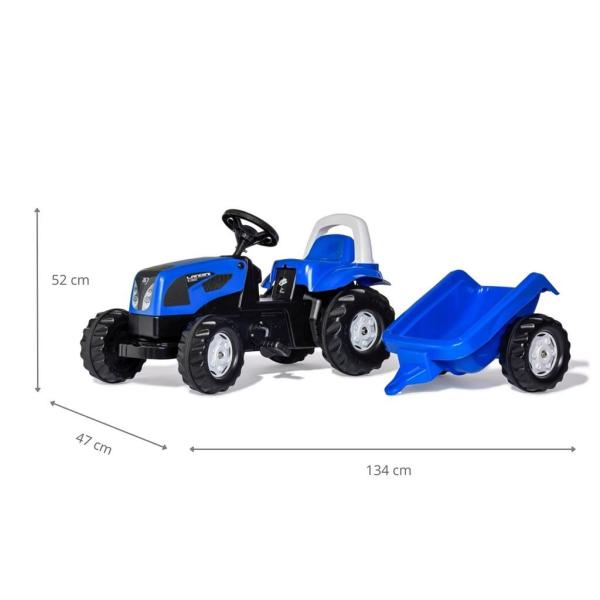 Rollytoys Šlapací traktor Rolly Kid Landini modrý s vlekem (obrázek 4)