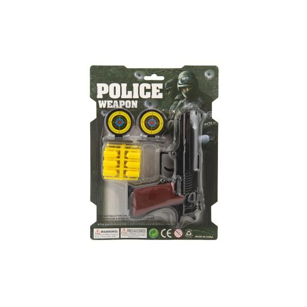 Pistole špuntovka 17cm plast + náboje 12ks + 2 ks terč (obrázek 3)
