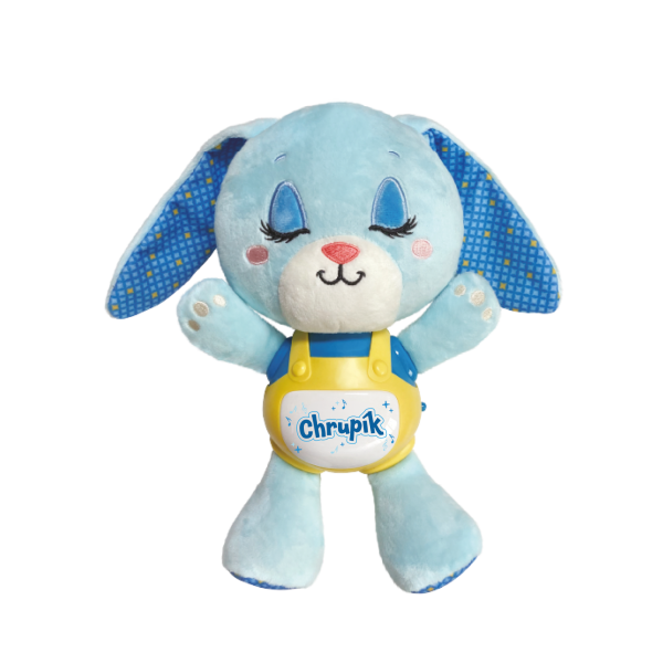 Zajíček Chrupík uspávač plyš/plast na baterie se zvukem se světlem