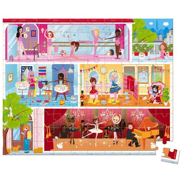 Janod Puzzle v kufříku Škola baletu 100 ks