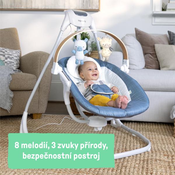 INGENUITY Houpačka houpající hudební Chambray 0m+, do 9 kg (obrázek 5)