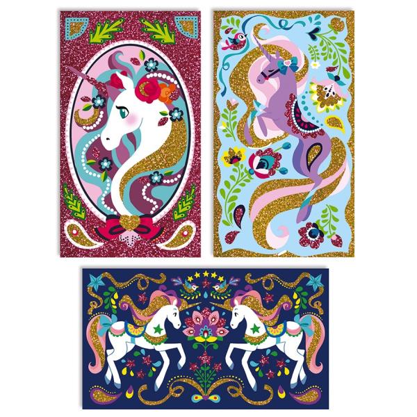 Janod Atelier Jednorožec barevný písek s třpytkami Sada Midi