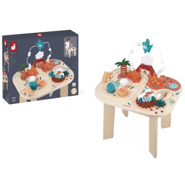 Janod Dřevěný motorický stolek Dinosaurus s aktivitami Dino (obrázek 3)