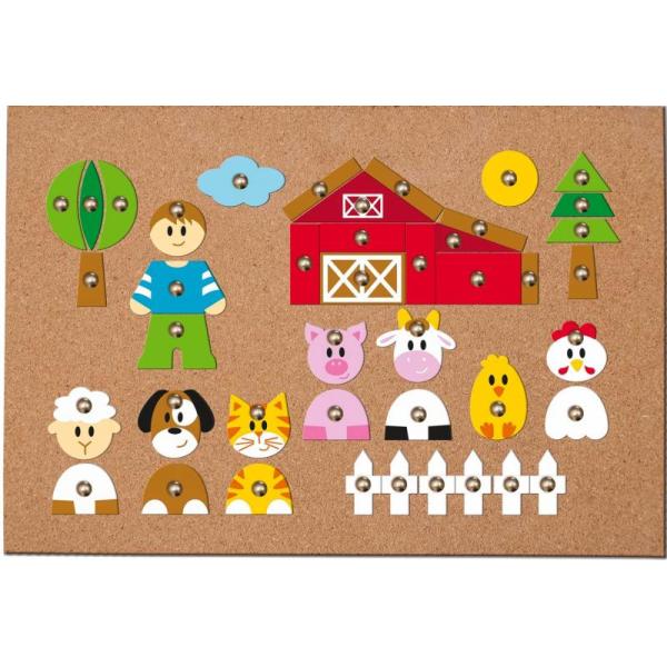 Woody Korková doska s pribíjacími tvarmi - Zvieratká