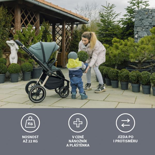 Kočárkový vozík Move Cross 2 + korba XL + adaptér, All Black