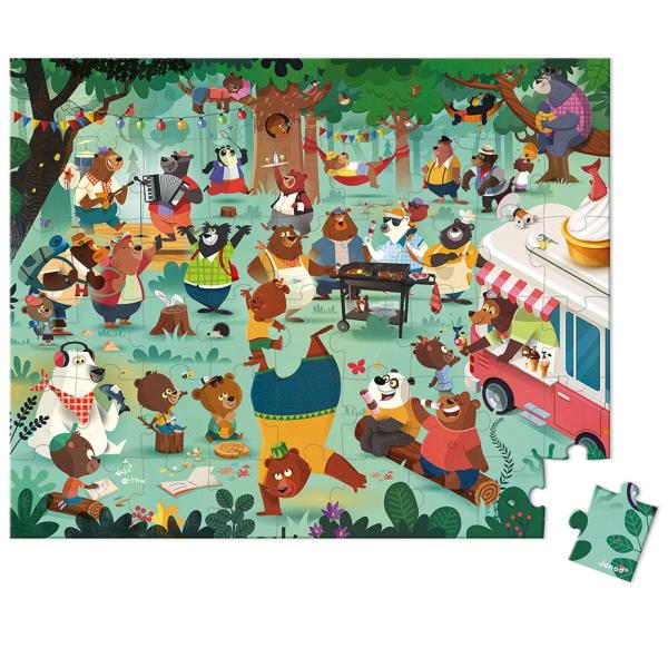 Janod Puzzle v kufříku Rodina medvědů 54 ks