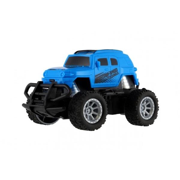 Auto RC mini truck plast 12cm 27MHz na baterie se světlem modré 18x11,5x10cm