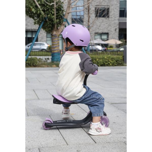 QPLAY Koloběžka / odrážedlo Sema Evo s LED světly Violet, věk 1 – 6 let, do 50 kg