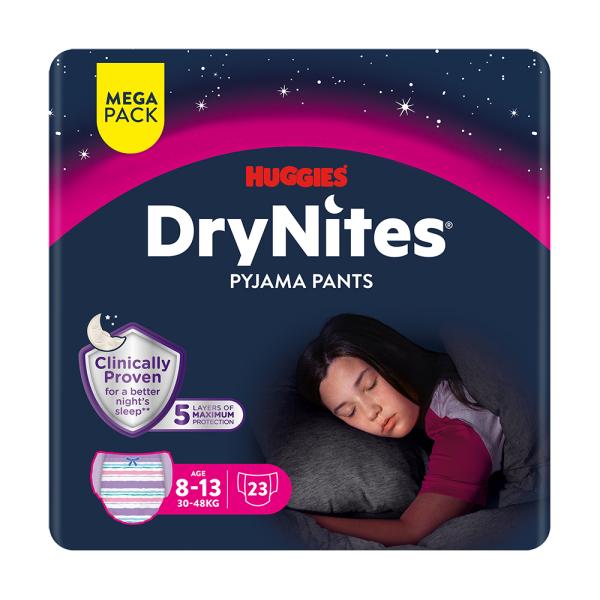 HUGGIES® Nohavičky plienkové jednorazové DryNites MEGA 30-34 kg Girl, 23 ks, L