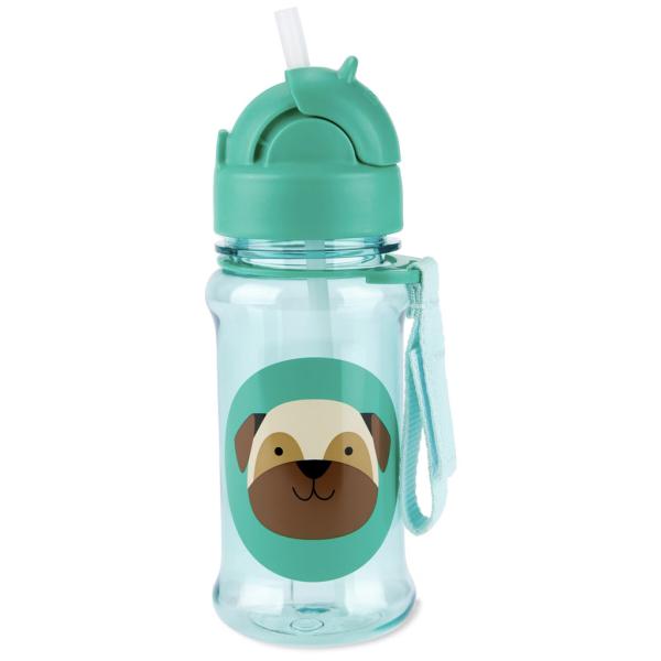 SKIP HOP Zoo tritan Láhev s brčkem 355ml Mopsík 12m+