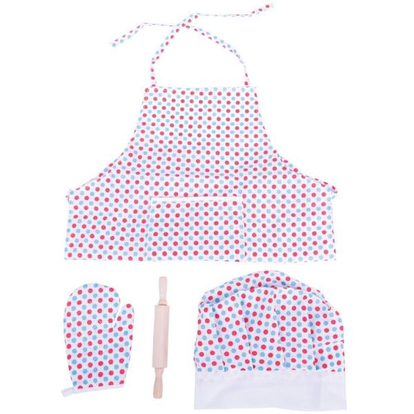 Bigjigs Toys Kuchařský set se zástěrou s tečkami (obrázek 4)