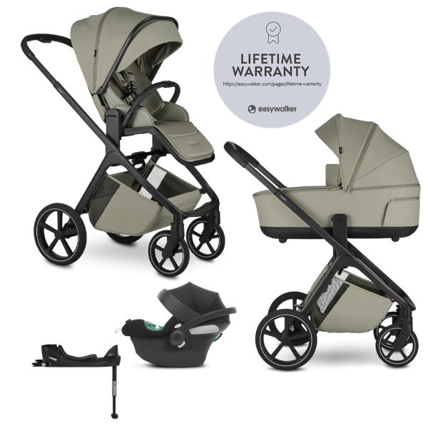 Easywalker Kočík kombinovaný Zoey Sage Green + CYBEX Aton B2 i-Size + základňa