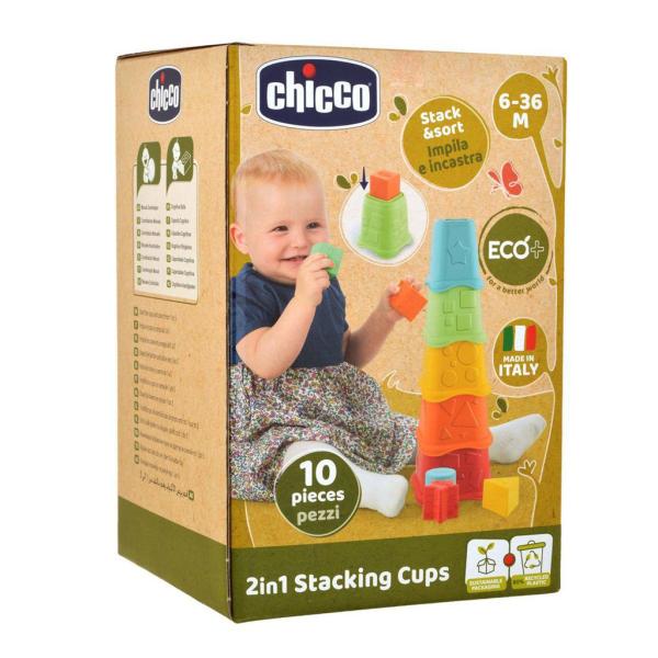 CHICCO Pohárky stohovací barevné Eco+ 6m+ (obrázek 10)