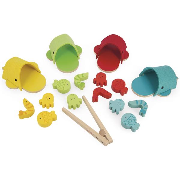 Janod Montessori hračka na třídění Velryby