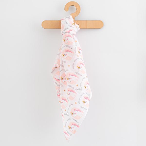 Bavlněné pleny s potiskem New Baby 70×80 cm 3 ks DÍVKA