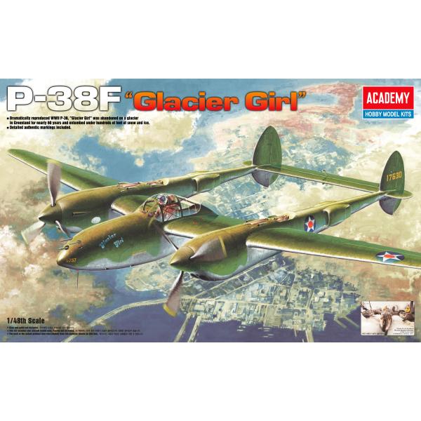 Model Kit letadlo 12208 - P-38f LIGHTNING GLACIER GIRL (1:48)