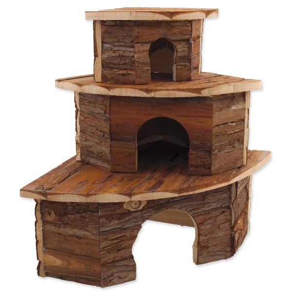 Domeček Small Animals Rohový dřevěný s kůrou 30x30x16cm (obrázek 5)