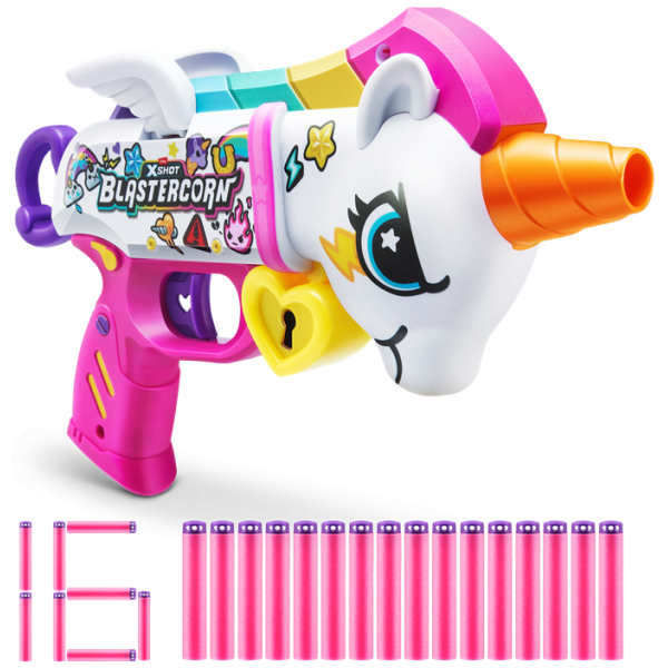 ZURU X-SHOT Blastercorn série 1 – Jednorožec 16 šipek