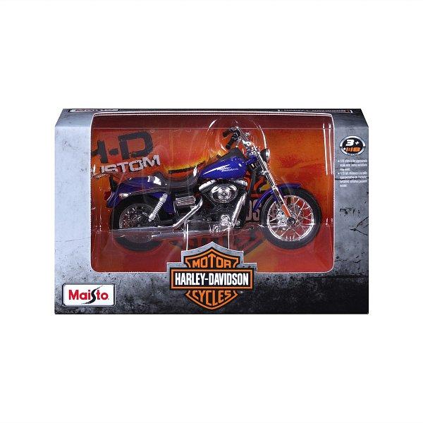 Maisto – HD – Motocykl – 2006 Dyna Street Bob, metal modrá, série 44, blister box, 1:18
