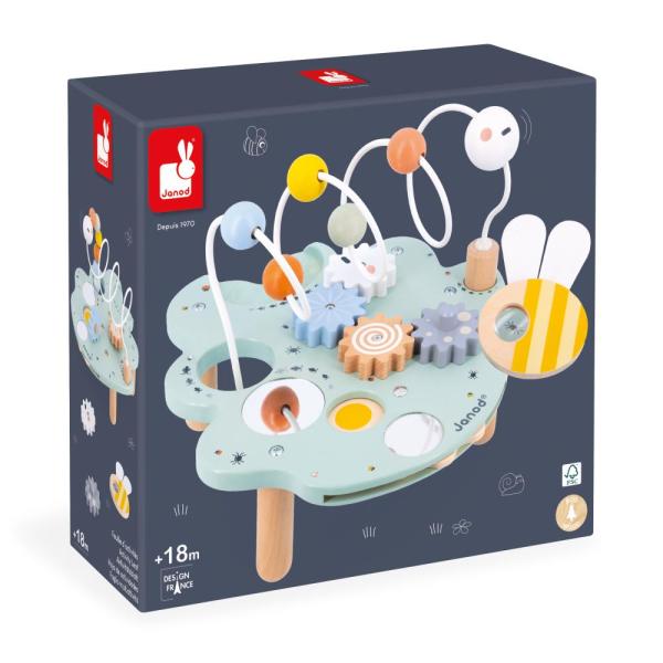 Janod Sweet Cocoon Dřevěný motorický stolek s aktivitami List