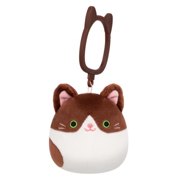 Squishmallows Klíčenka Glaudini - Dark Brown Tuxedo Cat 9 cm