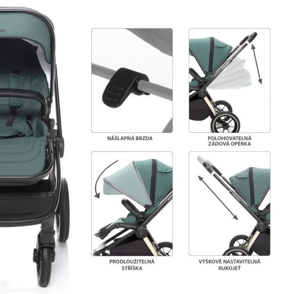 Kočárkový vozík Move Cross 2 + korba XL + adaptér, All Black (obrázek 4)
