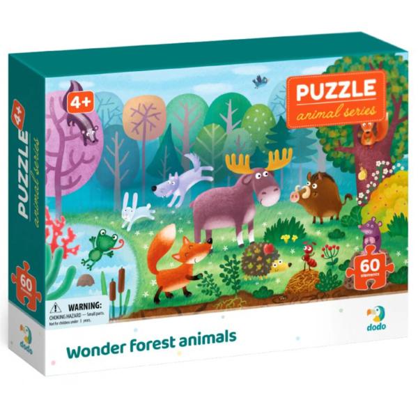 Puzzle 32x23cm zvířátka v lese 60 dílků