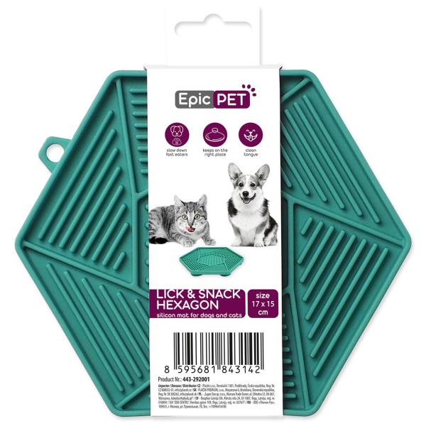Podložka lízací Epic Pet Lick&Snack hexagon světle zelený 17x15cm (obrázek 4)