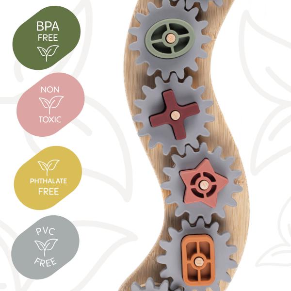 Silikonová bambusová skládačka ozubená kolečka, Multicolor (obrázek 4)