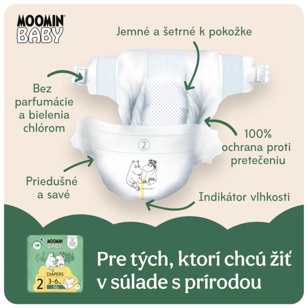 Moomin Baby 2 Newborn 3–6 kg (56 ks), eko plenky (obrázek 4)