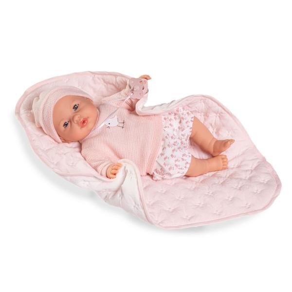 Antonio Juan 14365 BIMBA – mrkací panenka miminko se zvuky a měkkým látkovým tělem 37cm