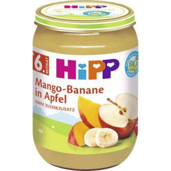 HiPP BIO Jablká s mangom a banánmi, 190 g